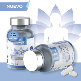 Ashwagandha Complex 120 - 500mg con L-Triptófano, Vit B3, B6, Zinc y Probióticos | Ayuda a Reducir Estrés, Nerviosismo, mejora la Concentración, el Bienestar y el sueño |120 Cápsulas–120 días
