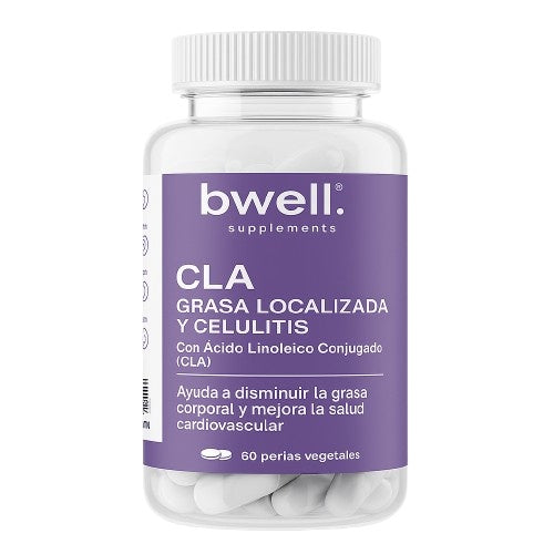Bwell Supplements CLA Grasa Localizada y Celulitis con ácido linoleico conjugado, frasco de 60 perlas vegetales
