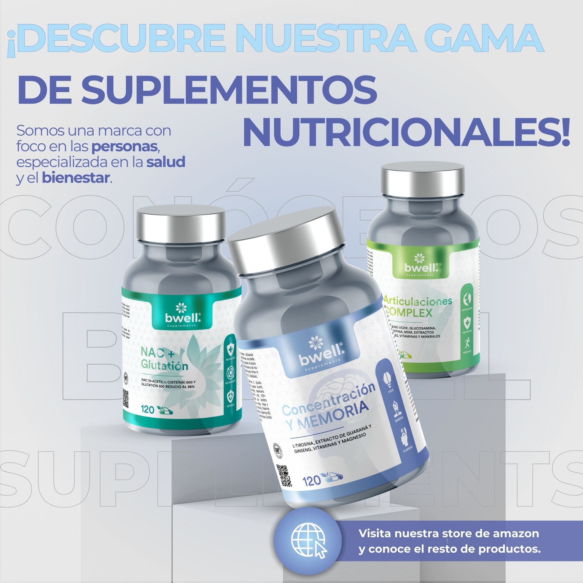 Concentración y Memoria | Guaraná 100mg & Ginseng 50mg + L-Tirosina 500mg - 120 cápsulas