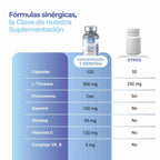 Concentración y Memoria | Guaraná 100mg & Ginseng 50mg + L-Tirosina 500mg - 120 cápsulas