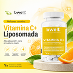Vitamina C Complex LIPOSOMADA 1.000 mg con Extracto de Té Verde, Piña, Semillas de Uva y Cereza (Potente Antioxidante) – 60 cápsulas