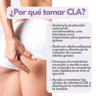 CLA - Con Ácido Linoleico Conjugado (CLA) - con Omega 6 y Aceite de semillas de Cártamo -para Grasa localizada y celulitis - 60 cápsulas