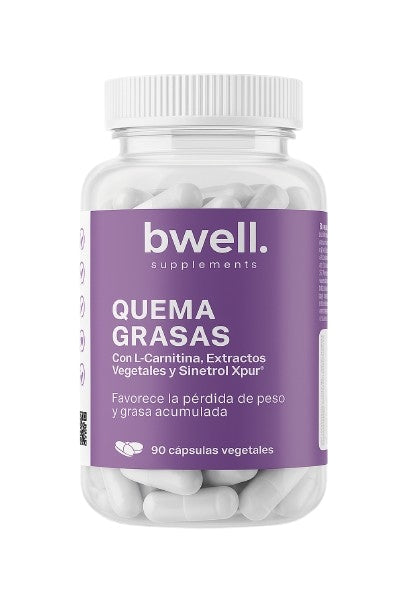 Bwell Supplements Quema Grasas con L-carnitina, extractos vegetales y Sinetrol Xpur, frasco de 90 cápsulas vegetales