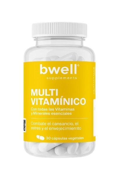 Bwell Supplements Multivitamínico con vitaminas y minerales esenciales, frasco de 30 cápsulas vegetales