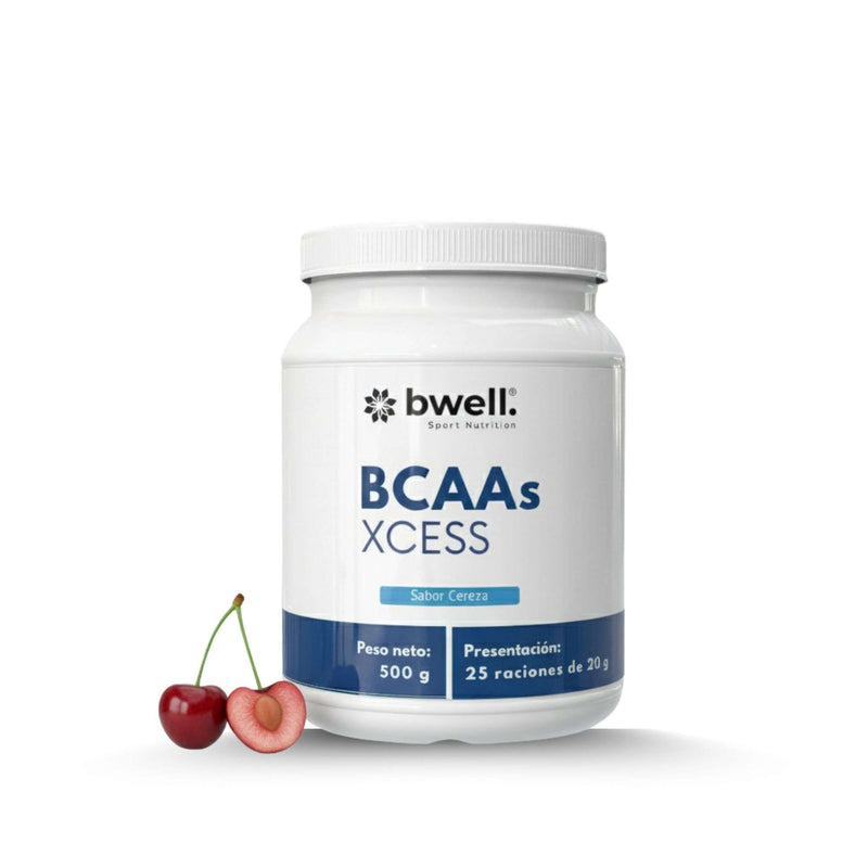 BCAAs XCESS Con VITAMINAS Y MINERALES 500gr | 25 raciones - Sabor Cereza