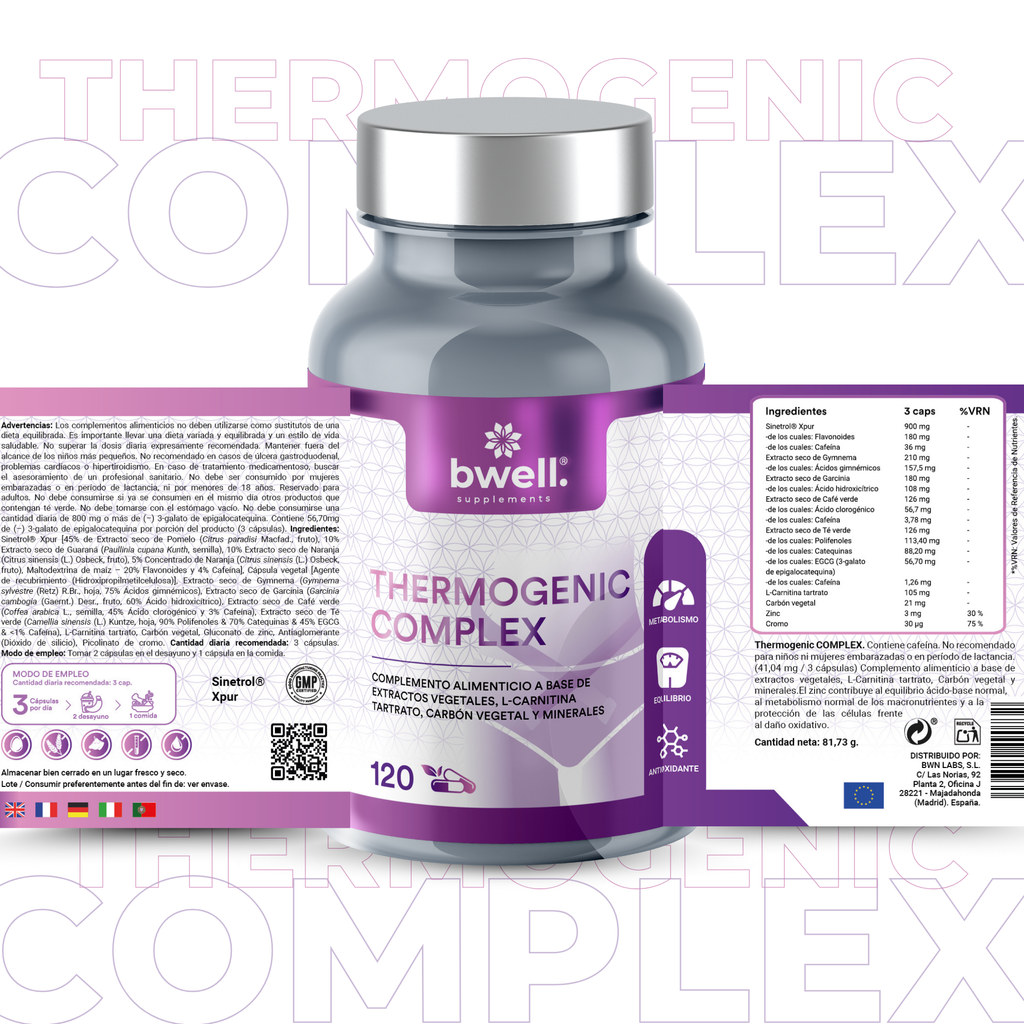 Thermogenic Complex | Sinetrol® Xpur 900mg + L-Carnitina y Extractos Naturales – 120 cápsulas