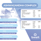 Ashwagandha Complex 600mg + L-Triptófano 600mg, Zinc y B6 (Combate estrés y ansiedad) – 120 cápsulas