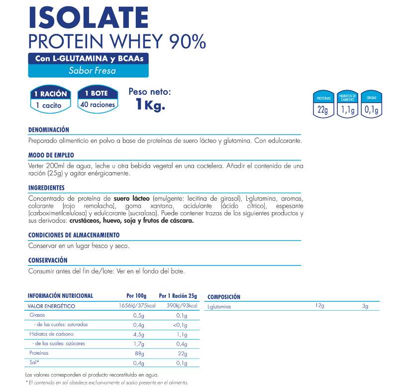 100% WHEY PROTEIN COMPLEX Con  L-GLUTAMINA  - Cookies 1Kg | 40 raciones