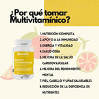 Multivitamínico | Todas las Vitaminas, Minerales Esenciales y Biotina (Refuerza tus defensas)– 30 cápsulas