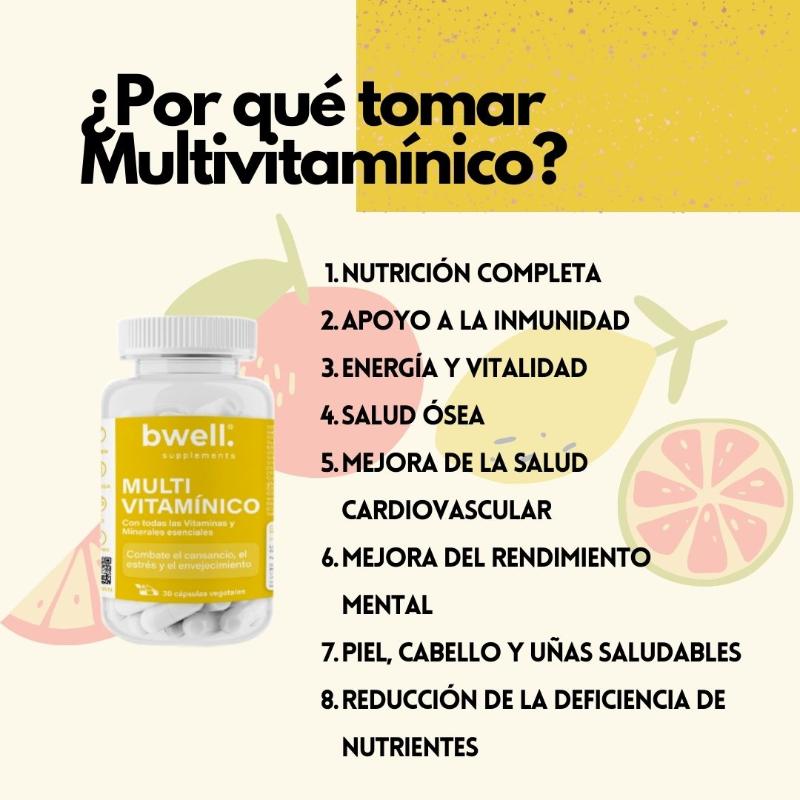 Multivitamínico | Todas las Vitaminas, Minerales Esenciales y Biotina (Refuerza tus defensas)– 30 cápsulas