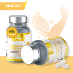 Magnesio Complex 197,5 mg con 3 sales (Marino, Gluconato y Citrato) + Vitaminas B6 y D3 – 120 cápsulas
