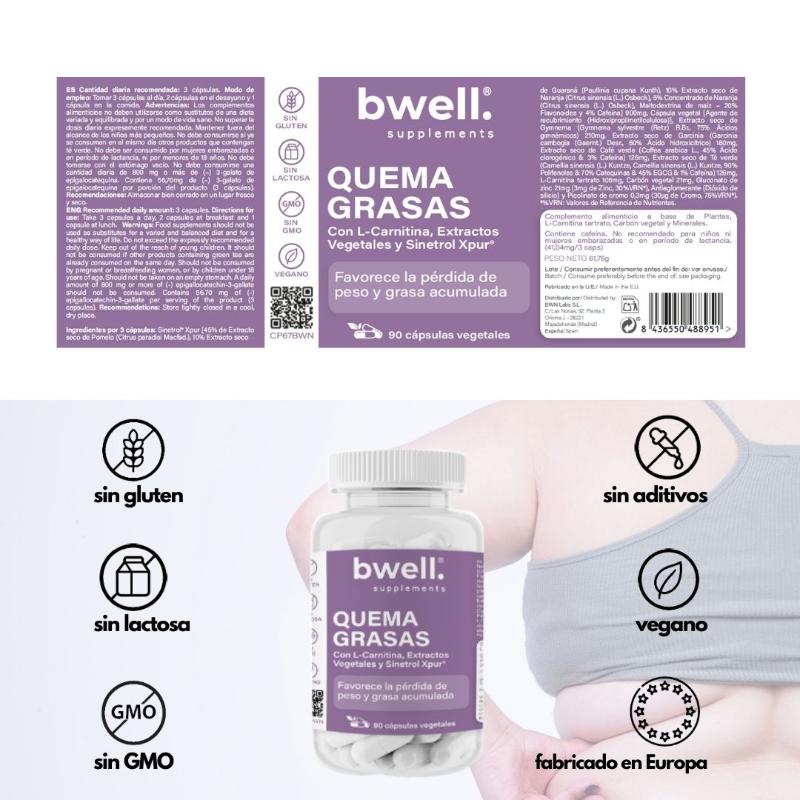 Quema Grasa | L-Carnitina, Sinetrol® Xpur y Extractos Vegetales (Mejora tu rendimiento físico)– 90 cápsulas