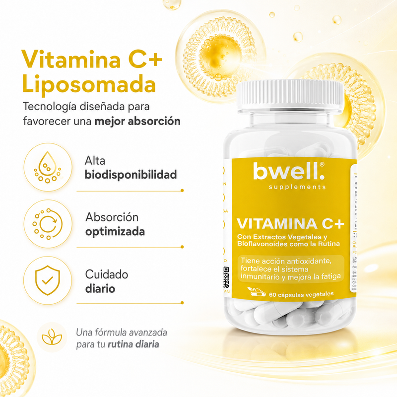 Vitamina C Complex LIPOSOMADA 1.000 mg con Extracto de Té Verde, Piña, Semillas de Uva y Cereza (Potente Antioxidante) – 60 cápsulas