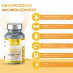 Magnesio Complex 197,5 mg con 3 sales (Marino, Gluconato y Citrato) + Vitaminas B6 y D3 – 120 cápsulas