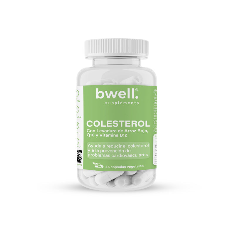 Colesterol | Levadura de Arroz Rojo, Resveratrol, Molacolina K, Coenzima Q10 y Vitamina B12 - 45 cápsulas