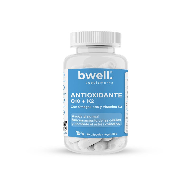 Antioxidante CoQ10 + Vitamina K2 con Omega 3 (Potente Antioxidante y Anti Envejecimiento) 30 cápsulas