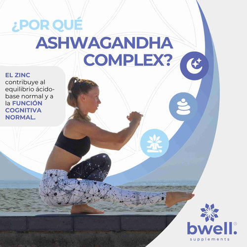 Ashwagandha Complex KSM-66® 300mg + Zinc y Vitamina B6 (Estrés y ansiedad) – 120 cápsulas