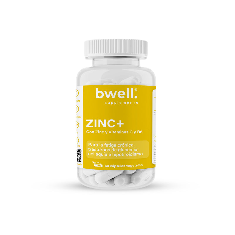 Zinc+ | Vitamina B6 y Vitamina C (Sistema Inmunitario, Equilibrio Nervioso, Antioxidante) – 60 cápsulas